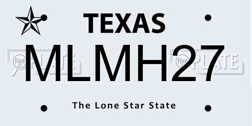 MLMH27 Texas License Plate