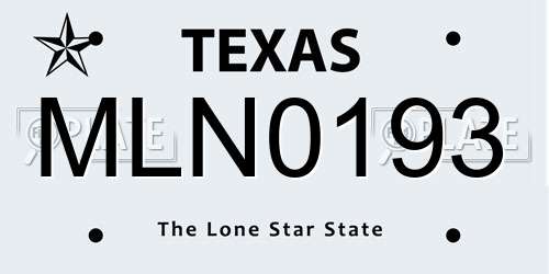 MLN0193 Texas License Plate