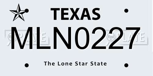 MLN0227 Texas License Plate