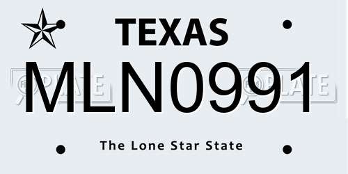 MLN0991 Texas License Plate