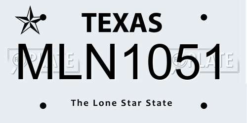 MLN1051 Texas License Plate