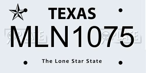 MLN1075 Texas License Plate