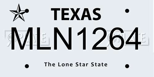 MLN1264 Texas License Plate
