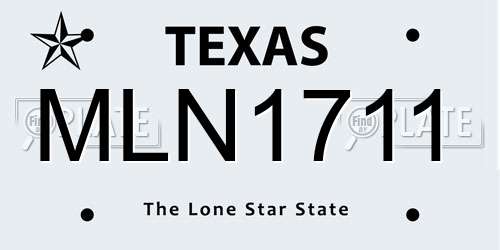 MLN1711 Texas License Plate