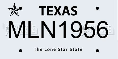 MLN1956 Texas License Plate