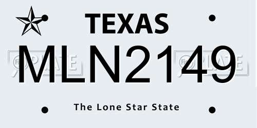 MLN2149 Texas License Plate