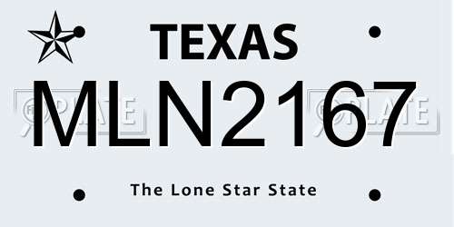 MLN2167 Texas License Plate