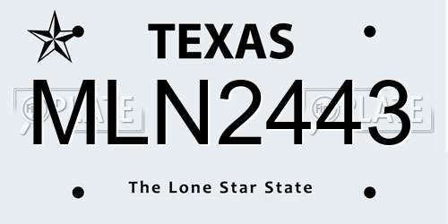 MLN2443 Texas License Plate