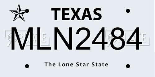 MLN2484 Texas License Plate
