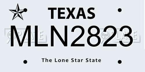 MLN2823 Texas License Plate