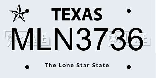 MLN3736 Texas License Plate