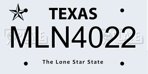 MLN4022 Texas License Plate