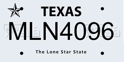 MLN4096 Texas License Plate