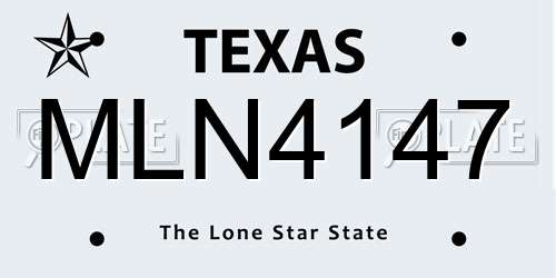 MLN4147 Texas License Plate