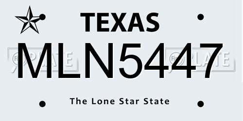 MLN5447 Texas License Plate