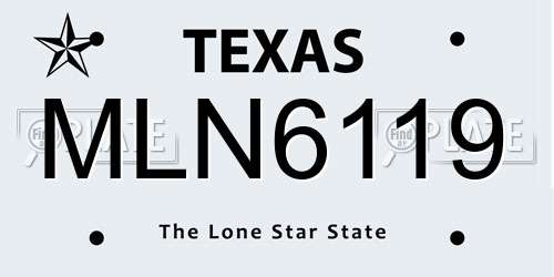 MLN6119 Texas License Plate
