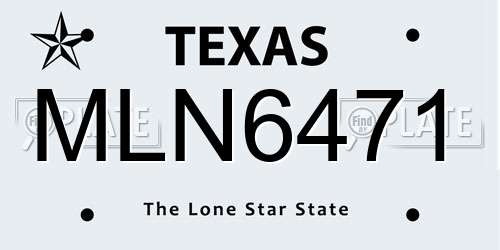 MLN6471 Texas License Plate