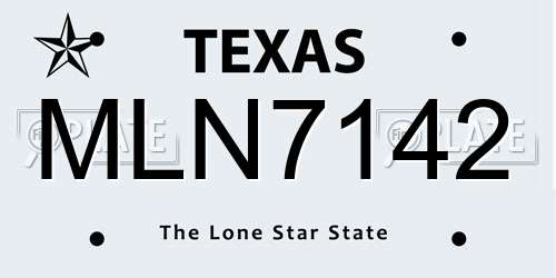 MLN7142 Texas License Plate