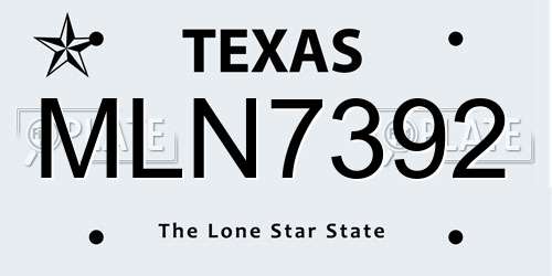 MLN7392 Texas License Plate