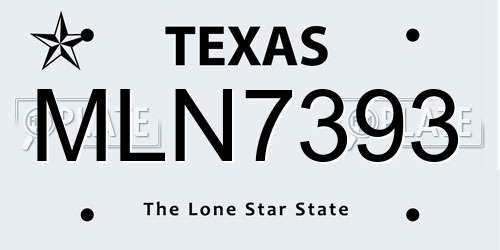 MLN7393 Texas License Plate