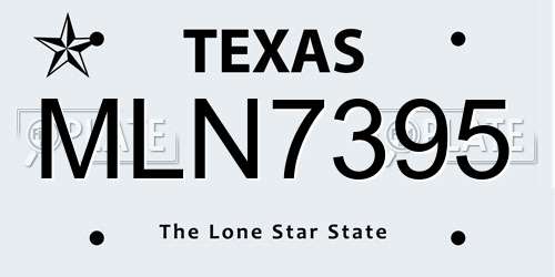 MLN7395 Texas License Plate
