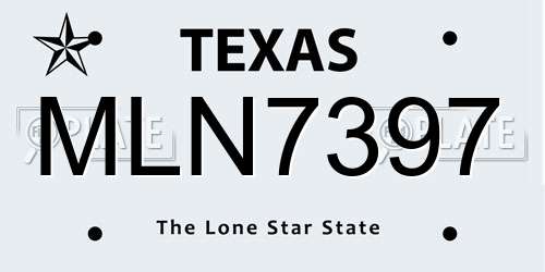 MLN7397 Texas License Plate