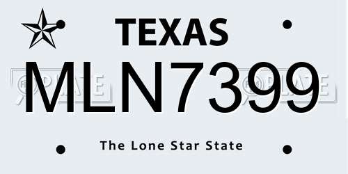 MLN7399 Texas License Plate