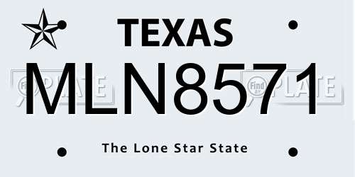 MLN8571 Texas License Plate