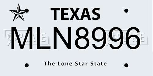 MLN8996 Texas License Plate