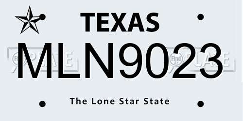 MLN9023 Texas License Plate