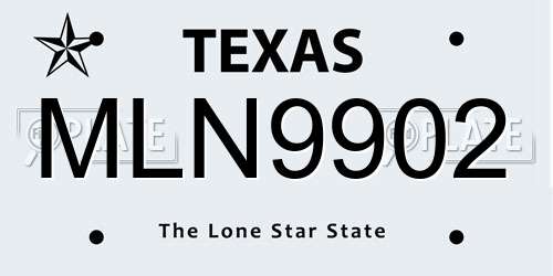 MLN9902 Texas License Plate