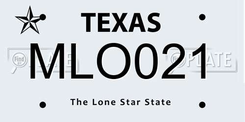 MLO021 Texas License Plate