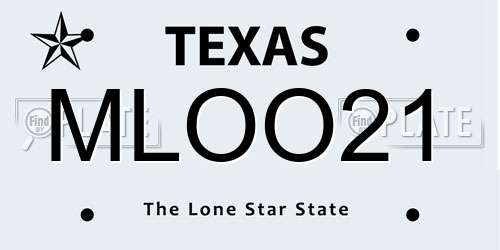 MLOO21 Texas License Plate