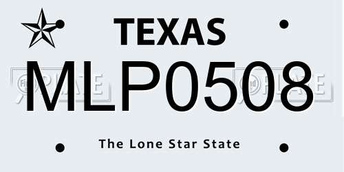 MLP0508 Texas License Plate