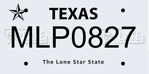 MLP0827 Texas License Plate