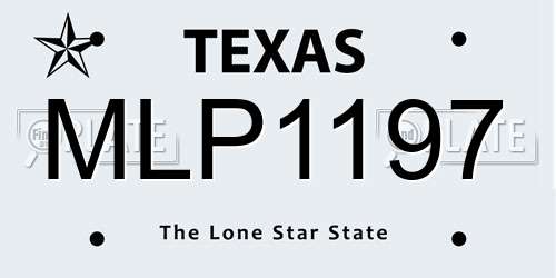 MLP1197 Texas License Plate
