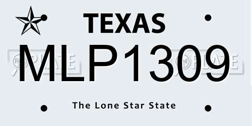 MLP1309 Texas License Plate