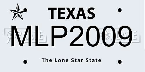 MLP2009 Texas License Plate