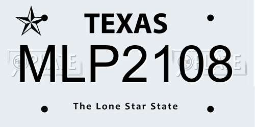MLP2108 Texas License Plate