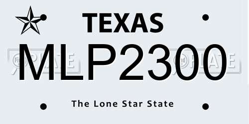 MLP2300 Texas License Plate