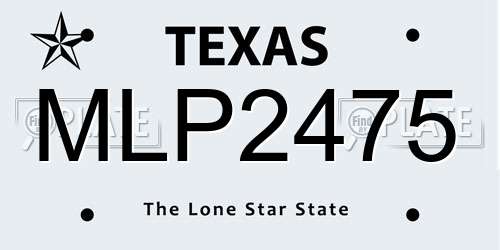 MLP2475 Texas License Plate