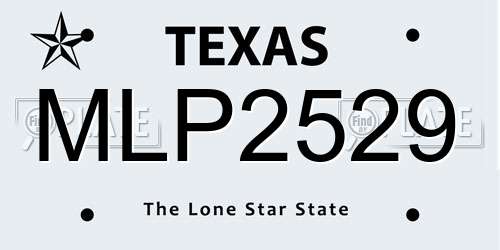 MLP2529 Texas License Plate