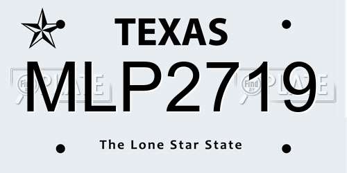 MLP2719 Texas License Plate