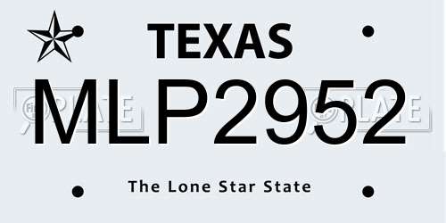 MLP2952 Texas License Plate