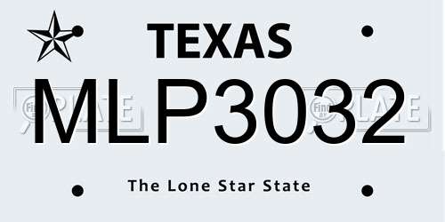 MLP3032 Texas License Plate