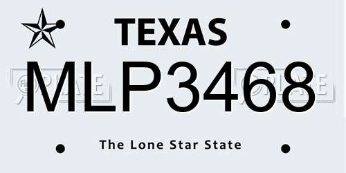 MLP3468 Texas License Plate