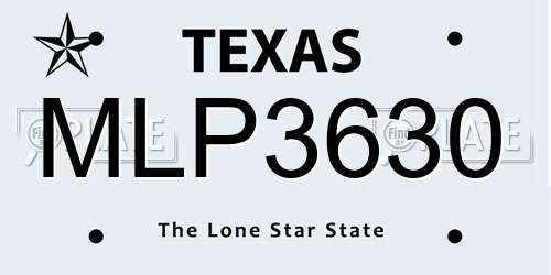 MLP3630 Texas License Plate