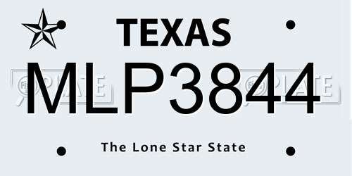 MLP3844 Texas License Plate