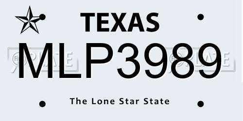MLP3989 Texas License Plate