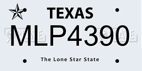 MLP4390 Texas License Plate